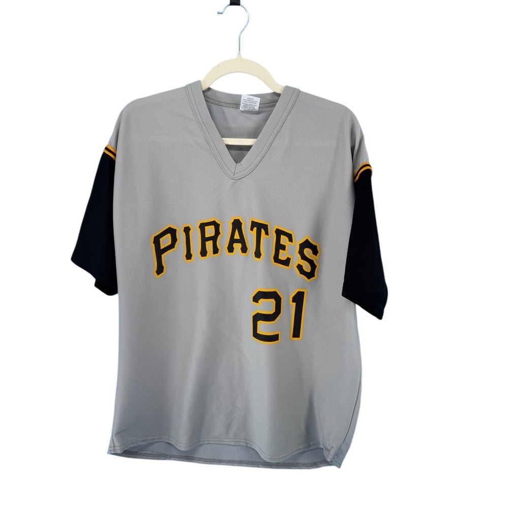 Park Antony Pro Sport Pittsburgh Pirates Roberto Clemente 21 Jersey Grey XL